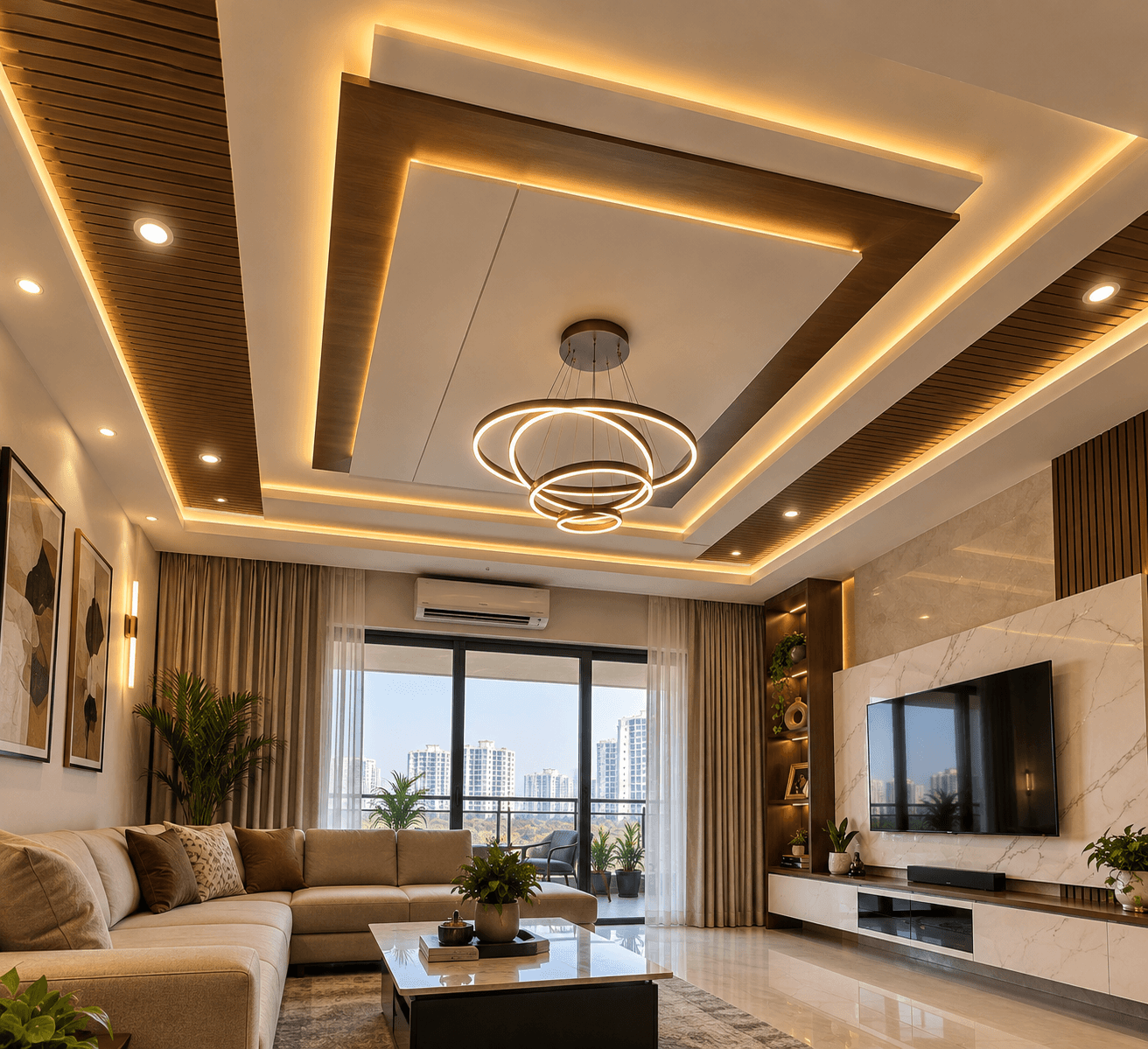 Living room false ceiling